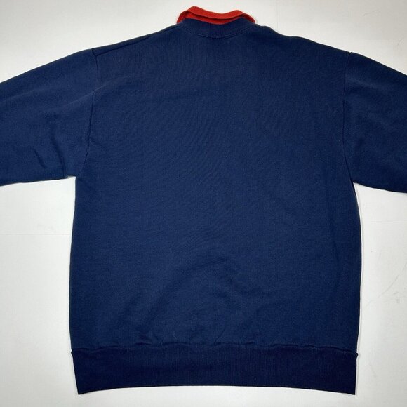 Vintage Morning Sun Women 90s Holiday Christmas Cardinal Bird Blue Sweatshirt M - Picture 6 of 6